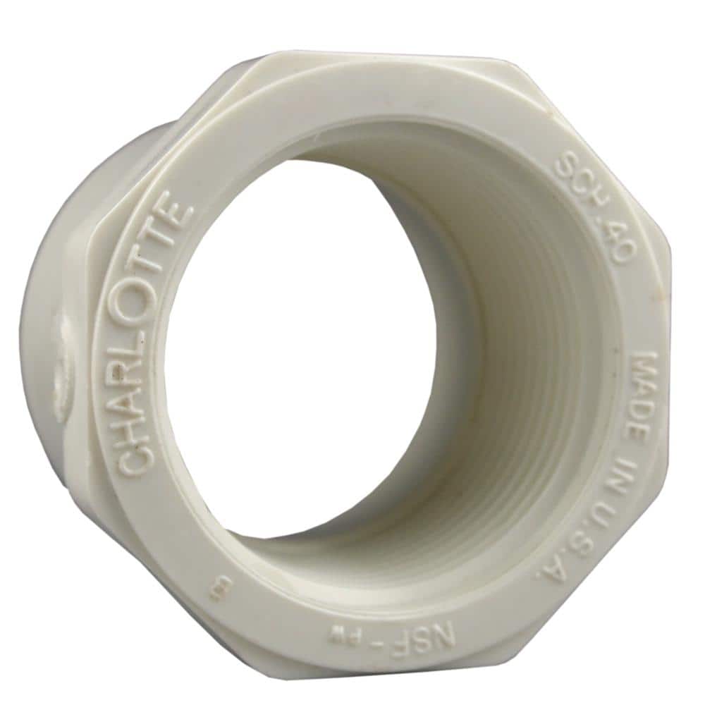 Charlotte Pipe 3/4 in. x 1/2 in. PVC Schedule 40 Reducer Bushing Fitting  PVC021080600HD - The Home Depot