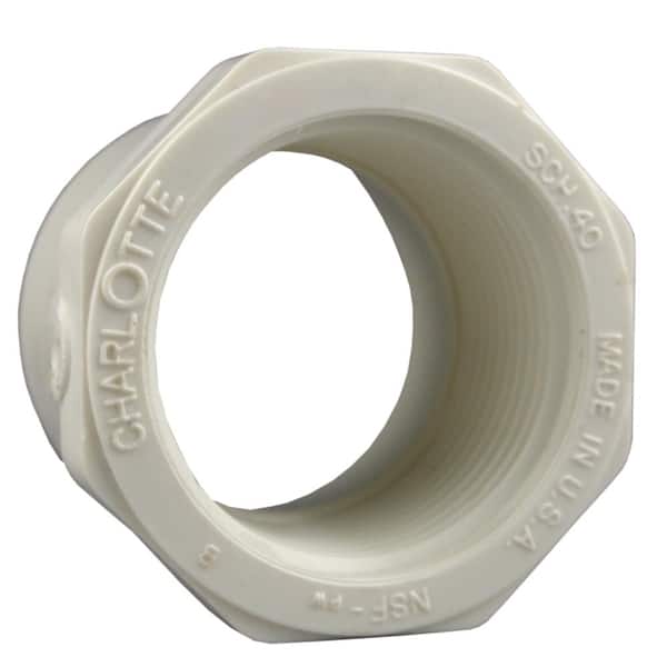 Charlotte Pipe 1 in. x 1/2 in. PVC Schedule 40 Spigot x FPT Reducer Bushing Fitting