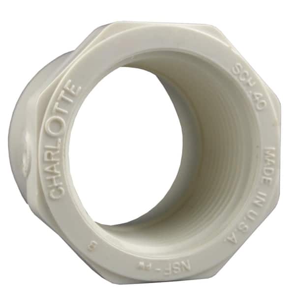 Charlotte Pipe 1-1/2 in. x 1 in. PVC Schedule 40 Spigot x FPT Reducer Bushing Fitting