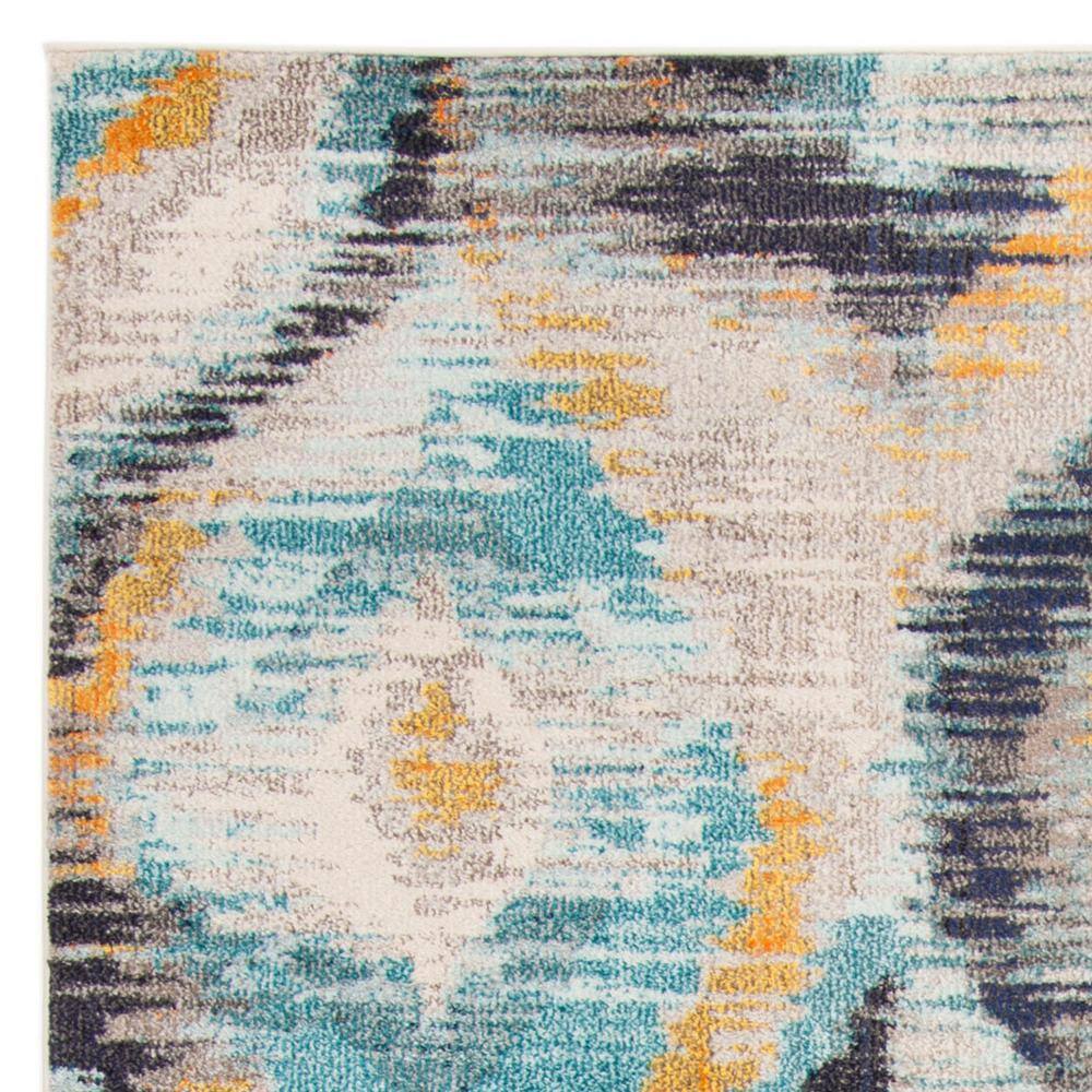 Elegance Monaco Blue and Multicolor 8x10 Modern Area Rug