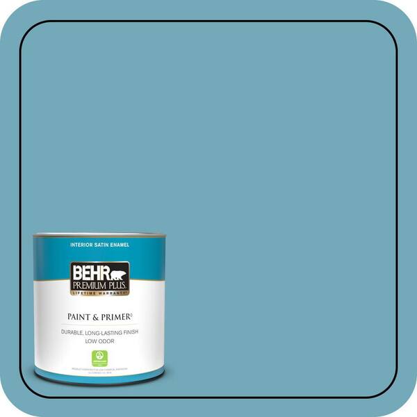 BEHR PREMIUM PLUS 1 qt. #S460-4 Snowboard Satin Enamel Low Odor Interior Paint & Primer