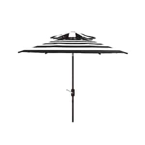 Iris 9 ft. Aluminum Market Tilt Patio Umbrella in Black/White