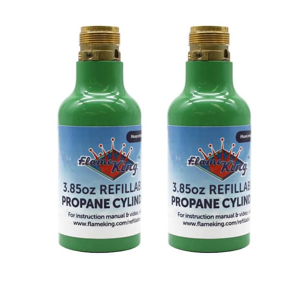Flame King Twin pack 1/4 lb. Refillable Camping Propane Tank Cylinder Bottle Ships Empty