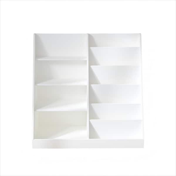 Unbranded White Multifunctional Kids Bookshelf, Bookend and Toy Storage Organizer-Wooden Bookcase for Children's Room, Playroom