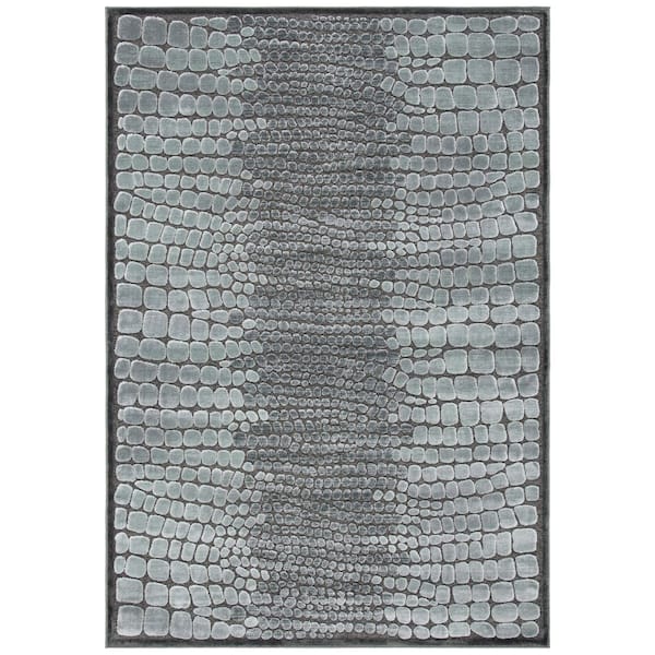 Spotted Outdoor Rug SAFAVIEH Paradise 5 ft. x 8 ft. Charcoal/Multi Distressed Spotted Area ...