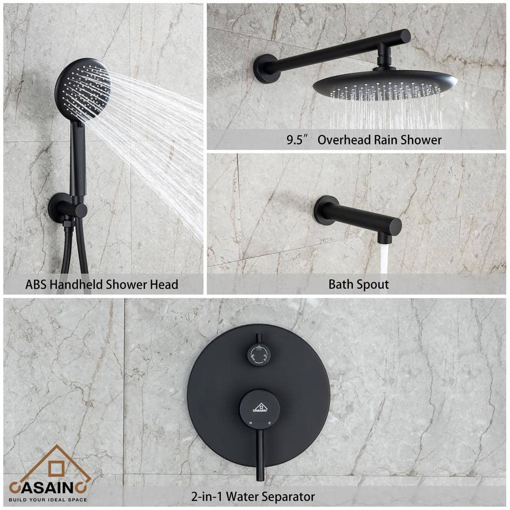 Matte Black Multi-Function Wall Mounted Shower System
