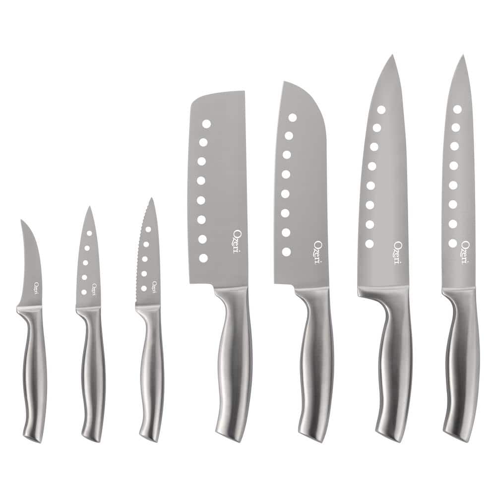 Ozeri 8-Piece Stainless Steel Knife Set, with Japanese Stainless Steel Slotted Blades