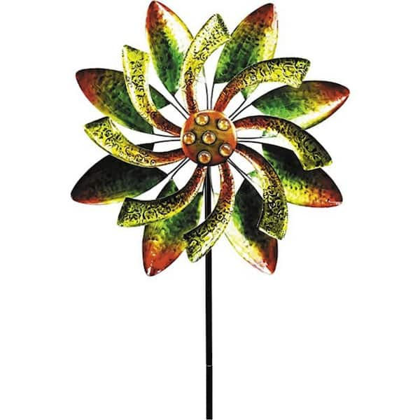 Cubilan 64 in. Tall Kinetic Spinner-Outdoor Yard Art Decor-Green and ...