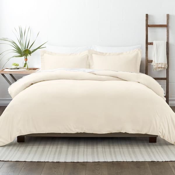 Becky Cameron Performance Ivory Twin 3-Piece Duvet Cover Set