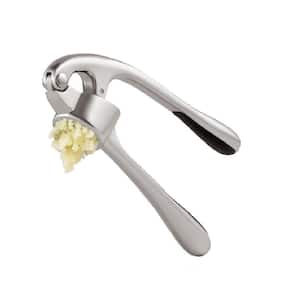8.4 oz. Garlic Mincer Tool with Sturdy Design Extracts More Garlic Paste, Soft and easy to Squeeze, Imperial Silver