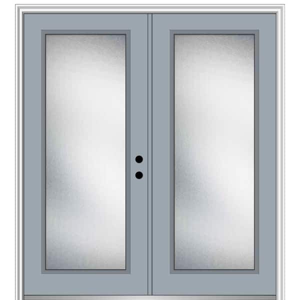 MMI Door 72 in. x 80 in. Micro Granite Left-Hand Inswing Full Lite Decorative Painted Fiberglass Smooth Prehung Front Door