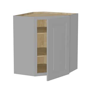 Grayson Pearl Gray Painted Plywood Shaker Assembled Corner Kitchen Cabinet Soft Close 20 in W x 12 in D x 30 in H