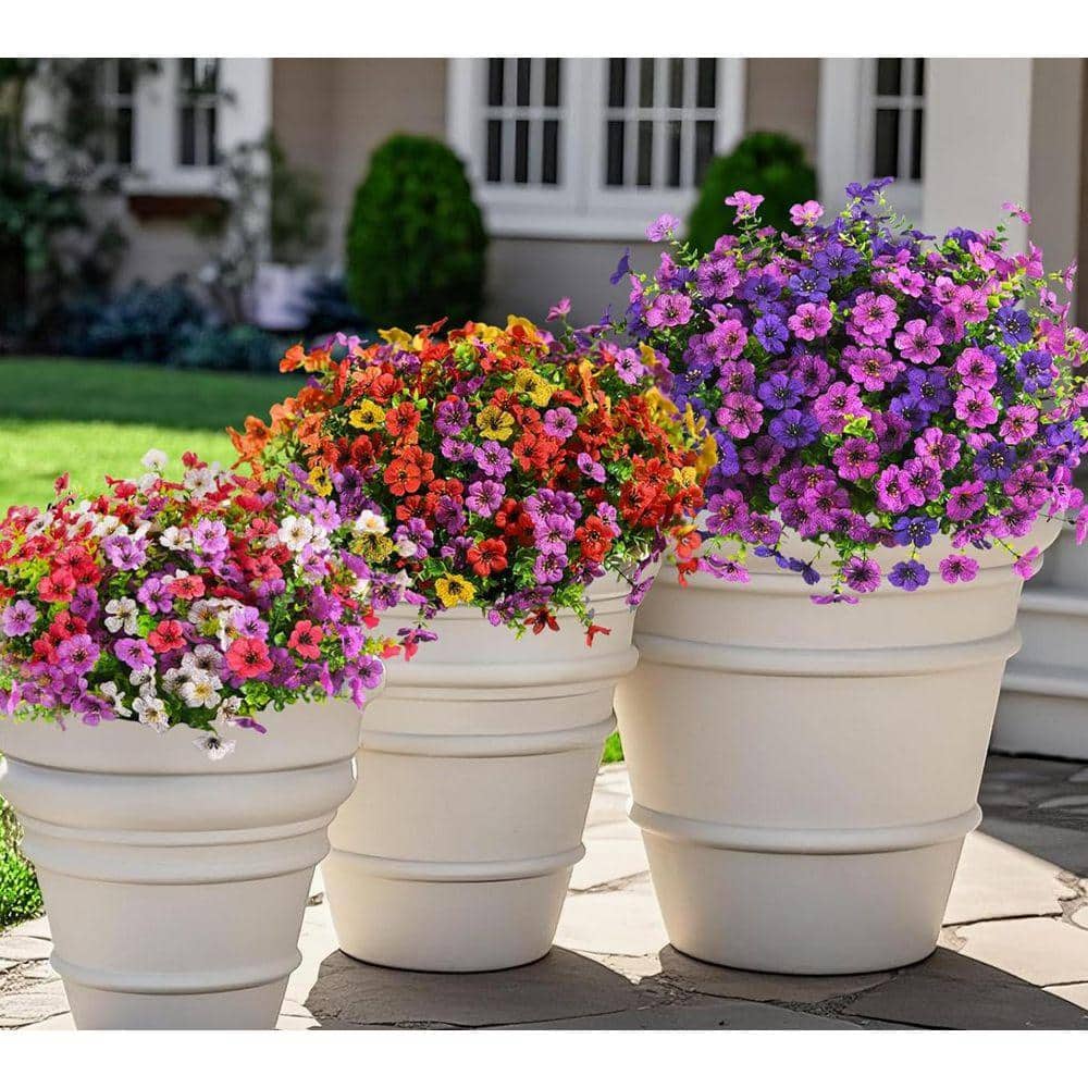 272◆ サンフラワー大プレート2点　デイジー小プレート12点計14点 12 in. Multi-Colored Indoor/Outdoor 12-Bundles Artificial Flower