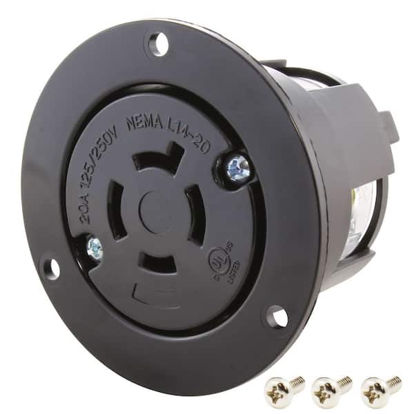 20A 125/250V L14-20R Flanged Outlet UL and C-UL Listed