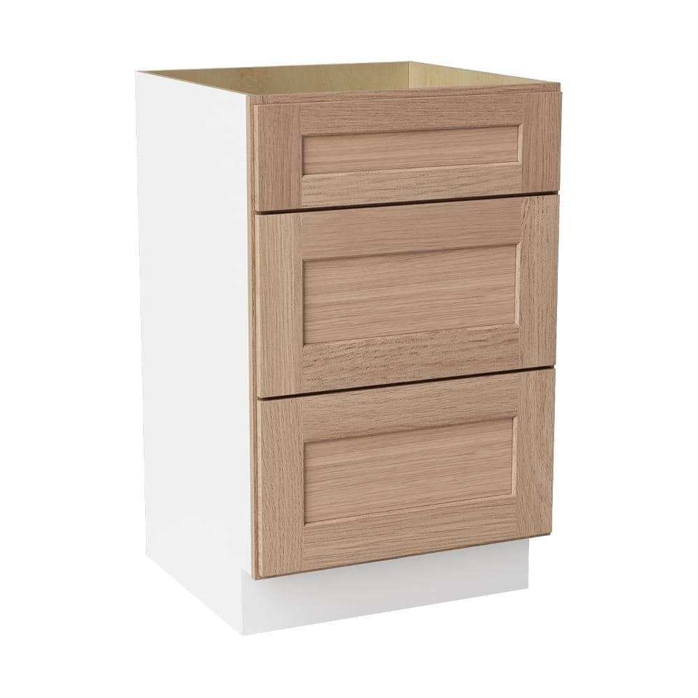 21 in. W x 21 in. D x 34.5 in. H Ready to Assemble Solid Wood Shaker Drawer Base Bath Cabinet in Oak price history on PriceWatchPro
