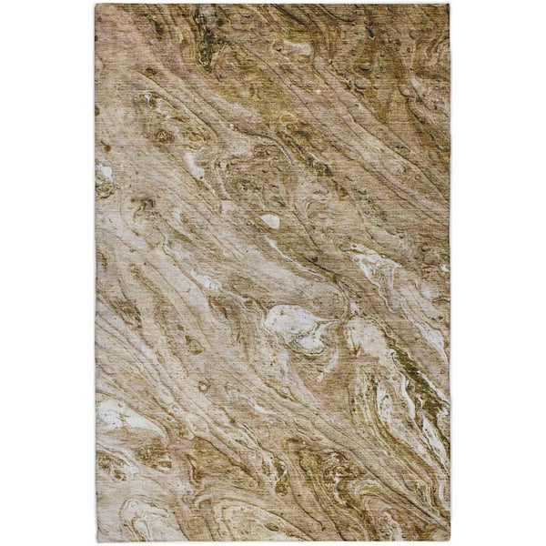 Dream Shag Premium Machine Washable Abstract ADS640 Brown 10 ft. x 14 ft. Area Rug