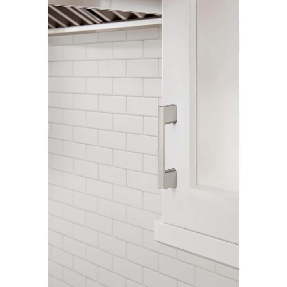 Brushed Nickel Modern Cabinet Pulls with Mounting Hardware, 10 Pack