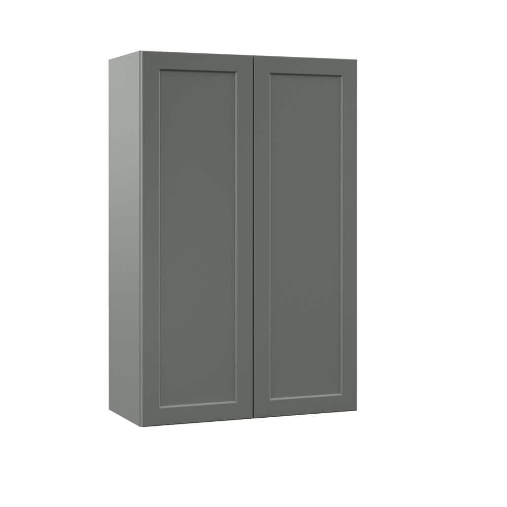 Hampton Bay Designer Series Melvern Storm Gray Shaker Assembled Wall ...