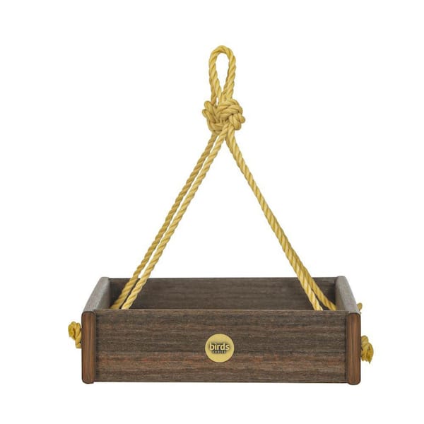 BIRDS choice Hanging Tray Bird Feeder Spruce Creek Collection in Brazilian Walnut Recycled Plastic