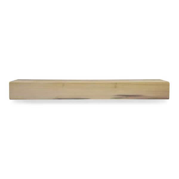 Dogberry Collections 72 in. W x 5.5 in. H x 6.25 in. D Rustic Unfinished Cap-Shelf Mantel