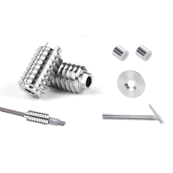 4.13 in. x 0.79 in. Hardware Swage Lag Screw Hidden for Wood Posts T316 Stainless Steel Deck System 40 Pack Silver