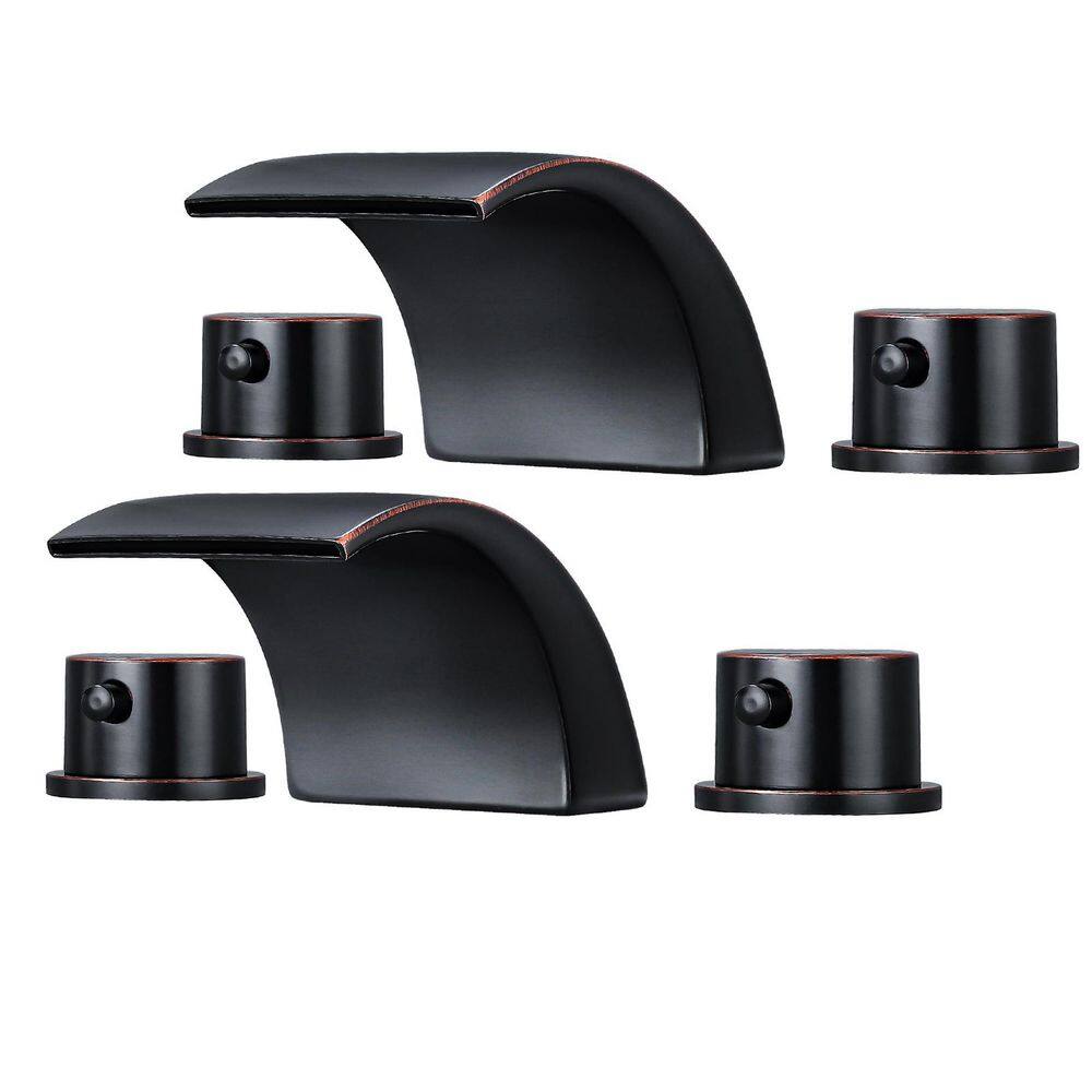 2 Handles 8 in. Widespread Bathroom Faucet 3-Hole Bathroom Sink Faucet in Oil Rubbed Bronze (2-Pack) price history on PriceWatchPro