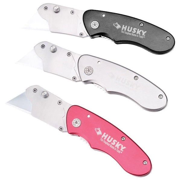UTILITY KNIFE WITH 3 PACK RETRACTABLE BLADES - Pink Power