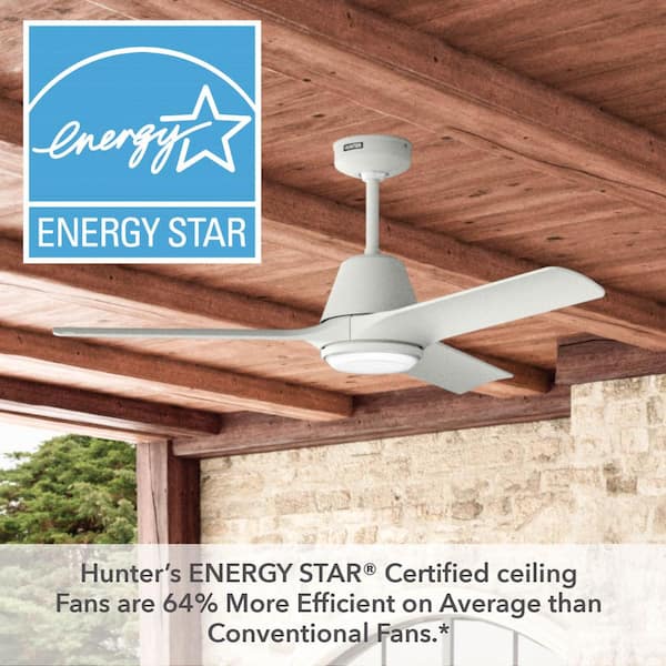 Hunter Hunter 52 in. Aeronaut Wi-Fi ENERGY STAR Matte White Damp
