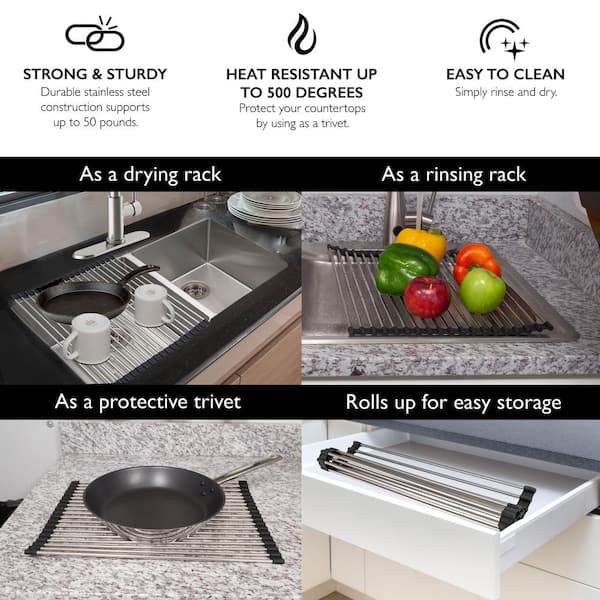  Home Basics Over The Sink Stainless Steel Finish