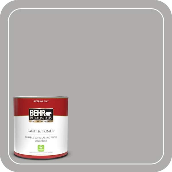 BEHR PREMIUM PLUS 1 qt. Home Decorators Collection #HDC-NT-27A Soft Pebble Flat Low Odor Interior Paint & Primer