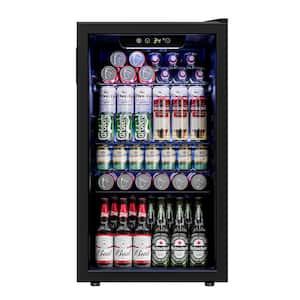 17.5 in. Single Zone 126 Can Beverage and Wine Cooler in Black