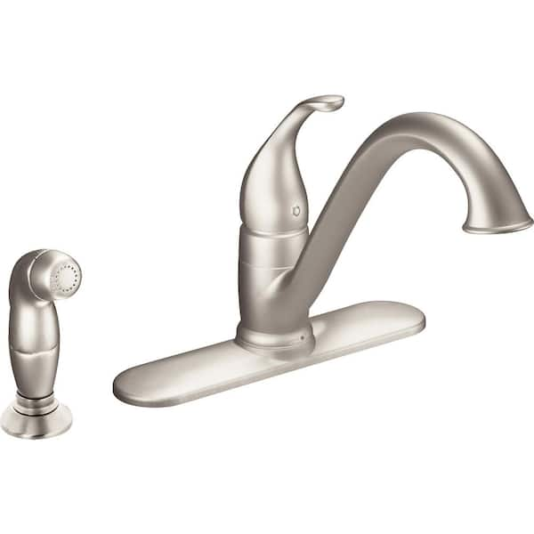 MOEN Camerist Single-Handle Standard Kitchen Faucet with Side Sprayer in Spot Resist Stainless