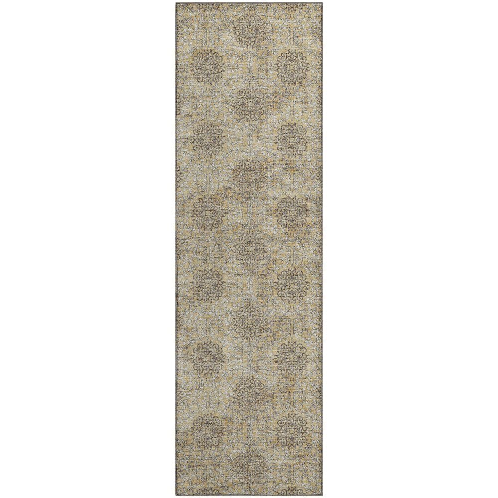 Mayfield Premium Machine Washable Abstract AMF1856 Gold 2 ft. 3 in. x 7 ft. 6 in. Runner Rug price history on PriceWatchPro