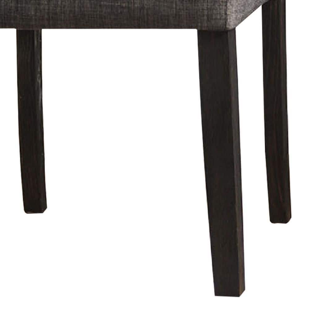 Elegant Gray Upholstered Dining Chair with Button-Tufted Back