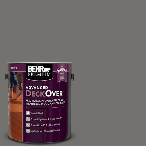 BEHR PREMIUM ADVANCED DECKOVER 1 gal. #SC-131 Pewter Smooth Solid Color Exterior Wood and Concrete Coating