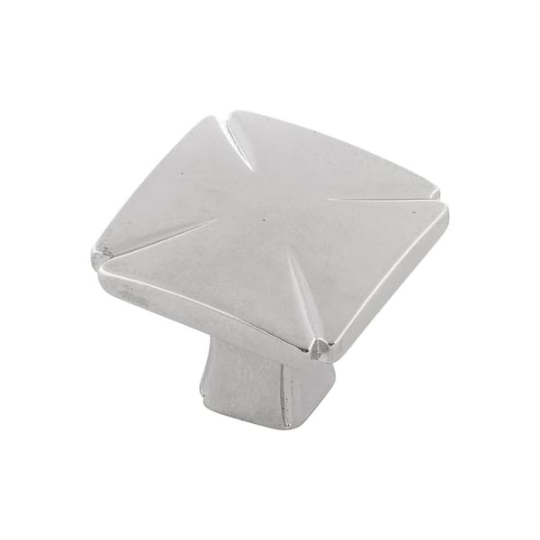 HICKORY HARDWARE Bridges 1-3/16 in. Square Chrome Cabinet Knob (10-Pack)
