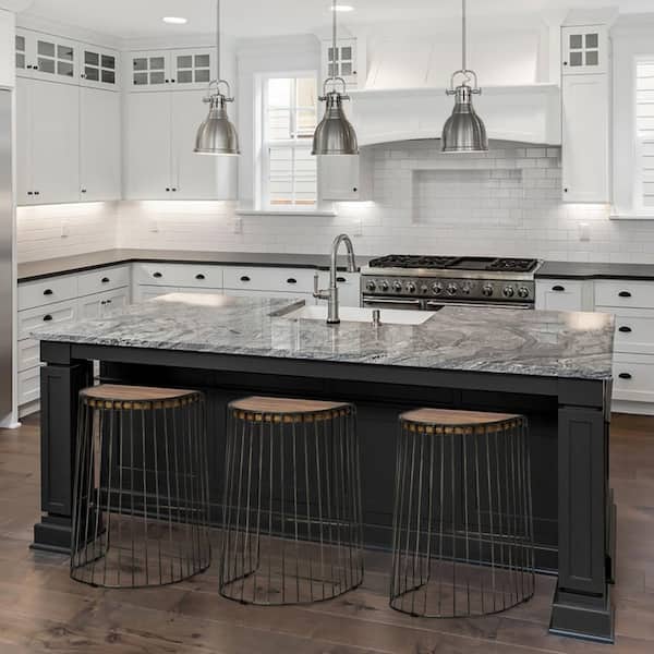 Seagram 26.5 in. Seat Height Brown Wood Seat Black Metal Frame Stool