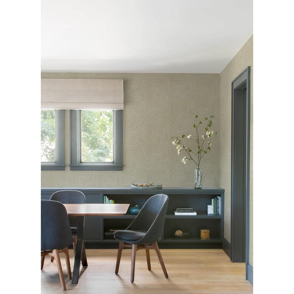 Mortenson Gold Geometric Non-Pasted Cork Wallpaper