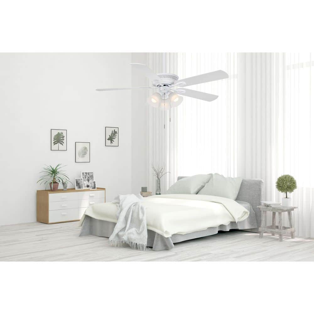 Hampton Bay Glendale III 52 in. LED Indoor White Ceiling Fan with