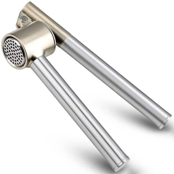 Silver 304 Stainless Steel Garlic Press for Kitchen Cooking Baking Meal Prep