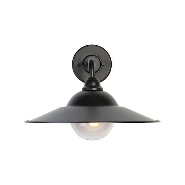 Croma 15 in. Matte Black Outdoor Hardwired Wall Sconce with No Bulbs Included