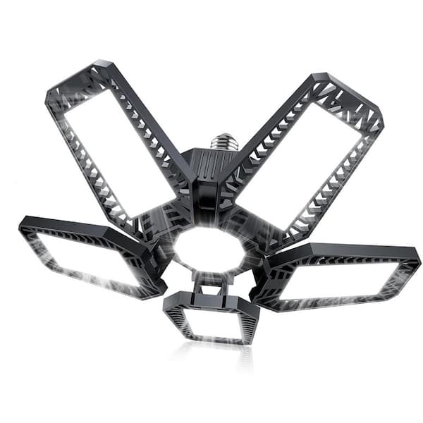 160-Watt Volt 16000 Lumen LED Garage Ceiling Lights Screw in Shop Lighting 5+1 Deformable Panels E26/E27 6500K