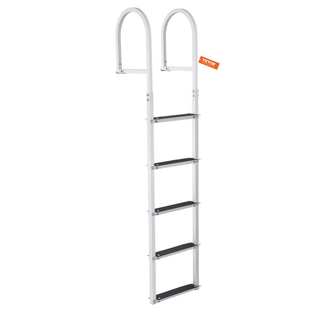 Vevor Removable 5-step Dock Ladder Boat Ladder With 3.1 In. Wide Step 