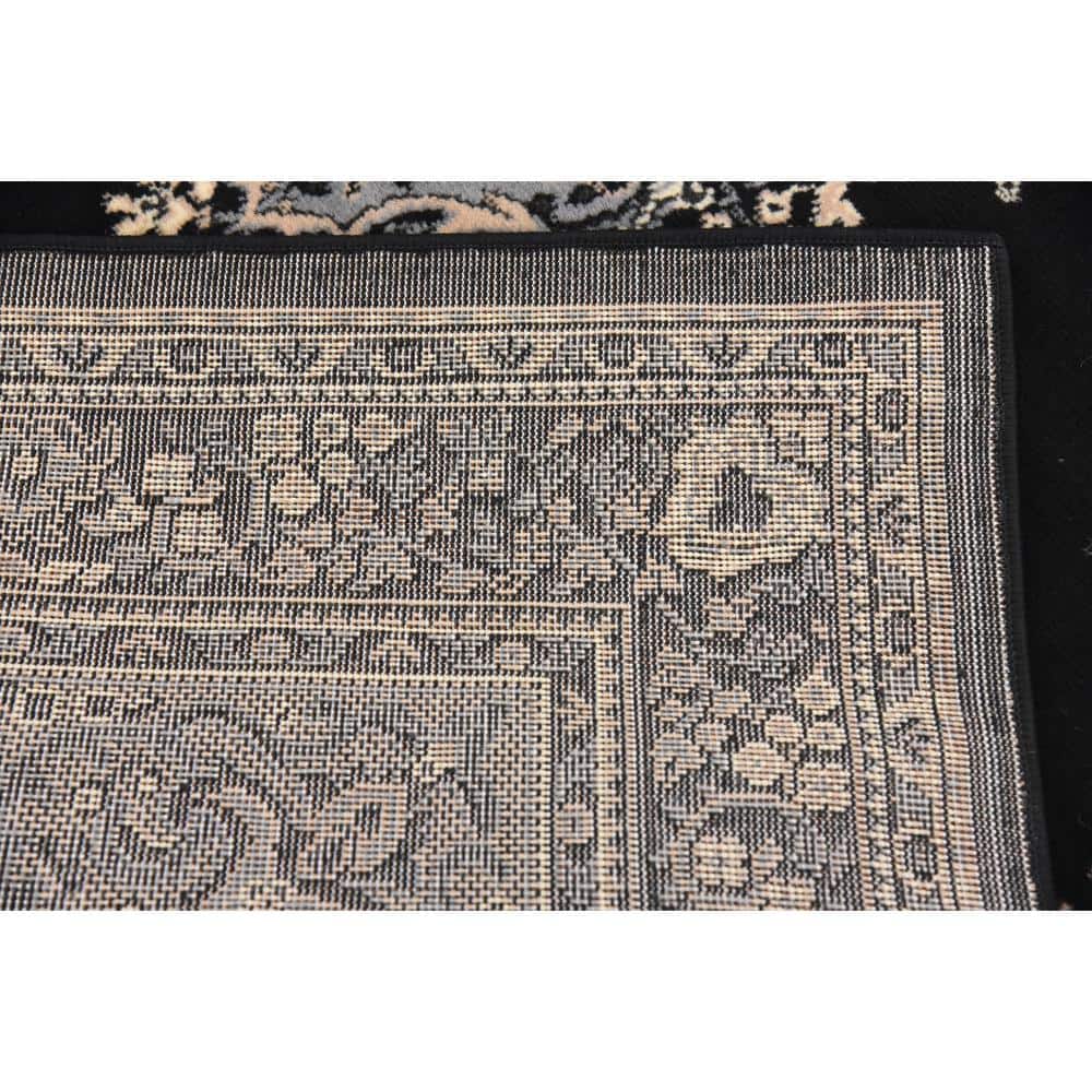 Amaya Black Medallion 5x8 Synthetic Area Rug