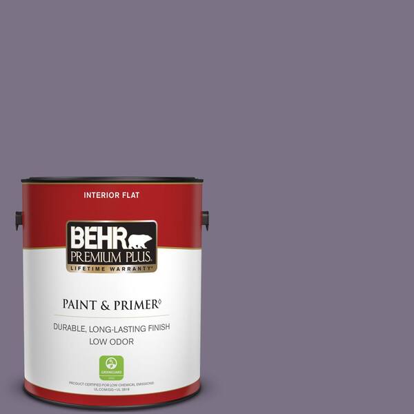 BEHR PREMIUM PLUS 1 gal. #660F-6 Peruvian Violet Flat Low Odor Interior Paint & Primer