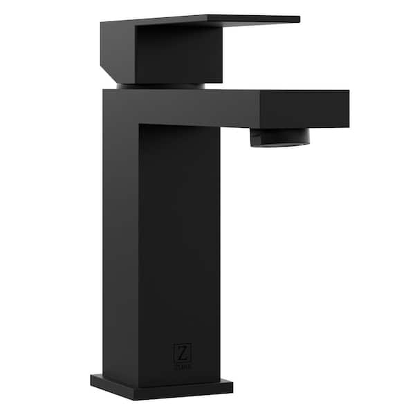Palisades Modern Single Handle Single Hole Bathroom Sink Faucet in Matte Black