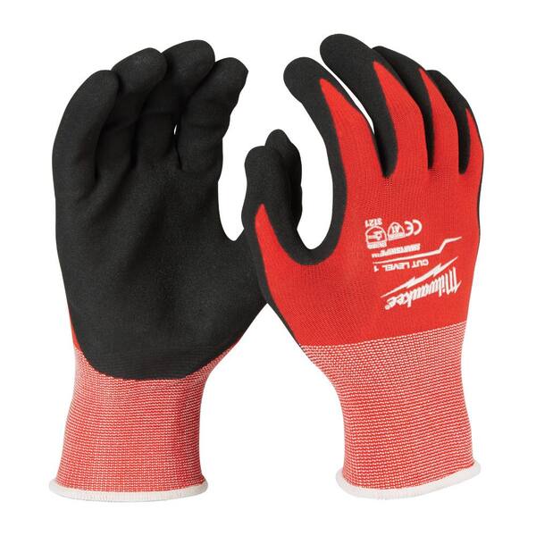 Milwaukee Small Red Nitrile Level 1 Cut Resistant Dipped Work 