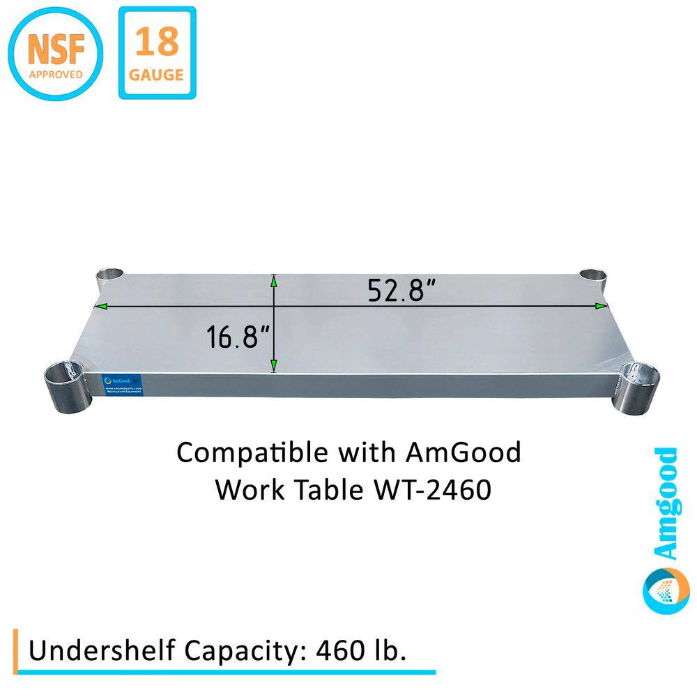 Adjustable Galvanized Steel Undershelf for 24" x 60" Work Table
