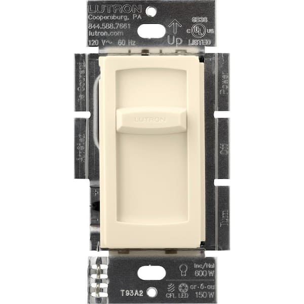 Lutron Skylark Contour Slide LED+ Dimmer Switch for LED Bulbs, 150-Watt/Single-Pole, Light Almond (CTCL-150H-LA)