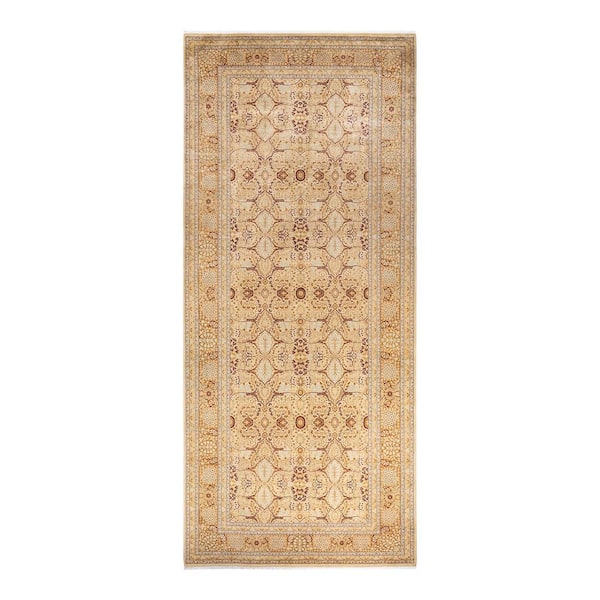 Solo Rugs Mogul One of a Kind Traditional Ivory 6 ft. 2 in. x 14 ft. 3 in. Oriental Area Rug